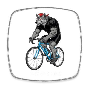 Cycliste Wolf Vélo de route Vélo de montagne Vélo sportif - Magnet carré - blanc - Devant