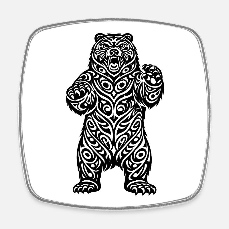 Big Bear - Magnet carré - blanc