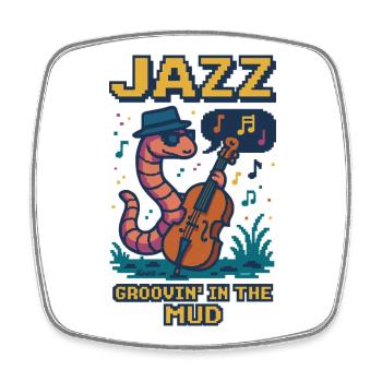 Jazz qui groovin' dans la boue - Magnet carré - blanc - Devant