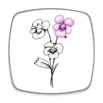 Stiefmütterchen Blume Illustration  - Viereckiger Kühlschrankmagnet - Weiß - Vorne