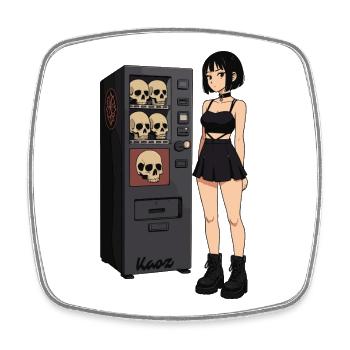 Skull Vending Machine Goth Girl - Square fridge magnet - white - Front