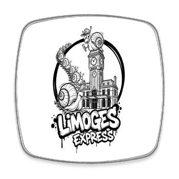 Limoges Express-Schnecken - Viereckiger Kühlschrankmagnet - Weiß - Vorne