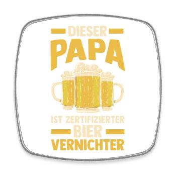 Bier Vater Vatertag Papa - Viereckiger Kühlschrankmagnet - Weiß - Vorne