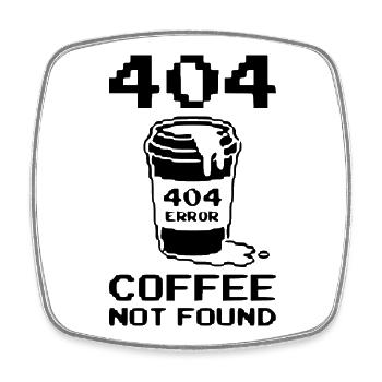 Fun Shirt 404 Not Found Shirt, Hoodie, Tasche - Viereckiger Kühlschrankmagnet - Weiß - Vorne
