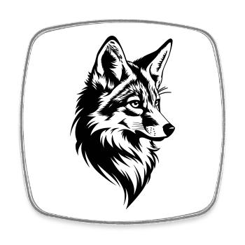 Fuchs Kopf Realistisch Tattoo Stil - Viereckiger Kühlschrankmagnet - Weiß - Vorne