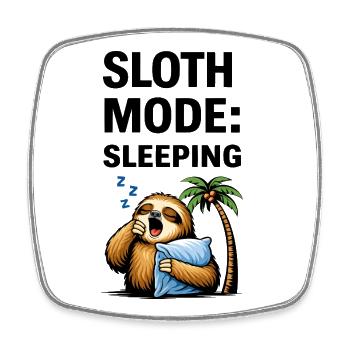 Sleepy Sloth Palm Night - Square fridge magnet - white - Front