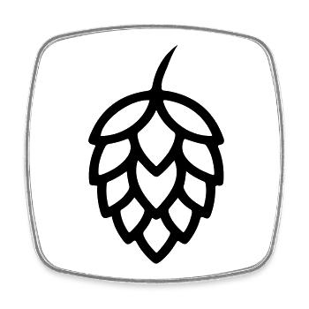 Hopfen Icon - Viereckiger Kühlschrankmagnet - Weiß - Vorne