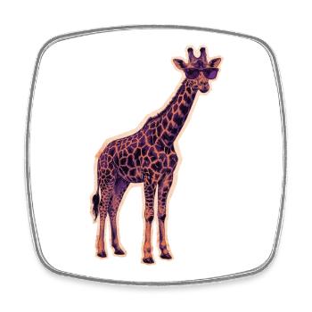 Coole Giraffe Sonnenbrille - Viereckiger Kühlschrankmagnet - Weiß - Vorne