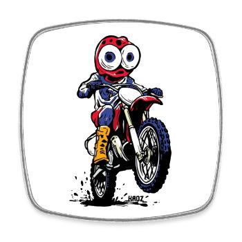 Mud Monster Moto Rider Motocross - Viereckiger Kühlschrankmagnet - Weiß - Vorne