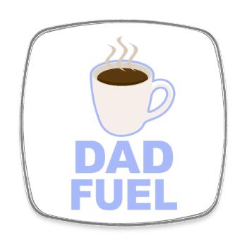 Dad Fuel – Kaffeebetriebenes Papa-Design - Viereckiger Kühlschrankmagnet - Weiß - Vorne