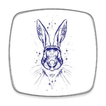 Hase Osterhase Ostern Vintage Tier - Viereckiger Kühlschrankmagnet - Weiß - Vorne