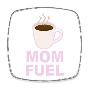 Mom Fuel – Coffee Powered Mom Design - Square fridge magnet - white - Front