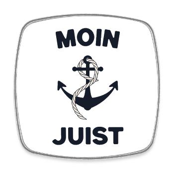 Moin Juist – Maritimes Anker-Design - Viereckiger Kühlschrankmagnet - Weiß - Vorne