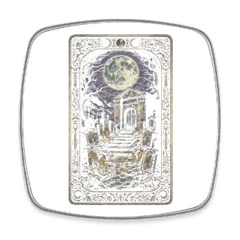 Friedhof Goth Humor Tarot Card - Viereckiger Kühlschrankmagnet - Weiß - Vorne