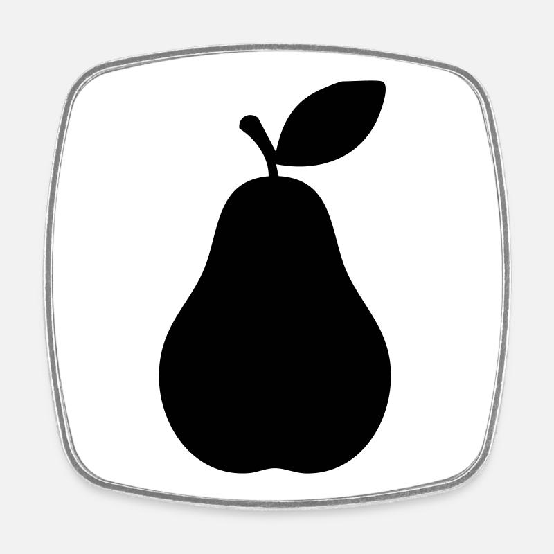 Pear Silhouette – Elegant Fruit Design - Square fridge magnet - white