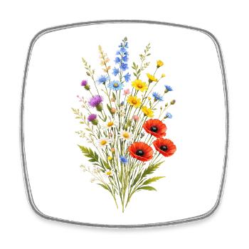 Vintage Blumen-Frauen-Wildblumen-Gartengarten - Viereckiger Kühlschrankmagnet - Weiß - Vorne