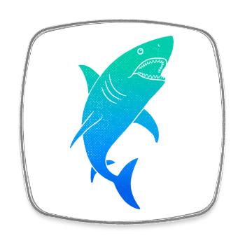 Shark Sharks Colorful Kids Men's Boys Shark - Square fridge magnet - white - Front
