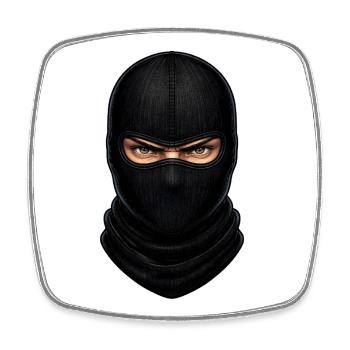 Tactical Sturmmaske Streetwear Airsoft Motiv - Viereckiger Kühlschrankmagnet - Weiß - Vorne