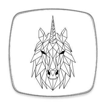 Einhorn Polygon - Viereckiger Kühlschrankmagnet - Weiß - Vorne