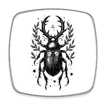 Lorbeerwappen Emblem-Schild - Viereckiger Kühlschrankmagnet - Weiß - Vorne