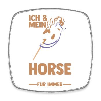 Steckenpferd Hobbyhorse Hobby Horsing - Viereckiger Kühlschrankmagnet - Weiß - Vorne