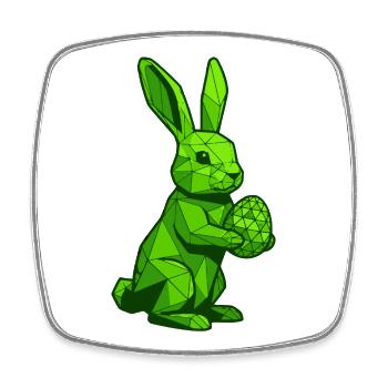 Bunny - Le lapin de Pâques apporte les œufs - Magnet carré - blanc - Devant