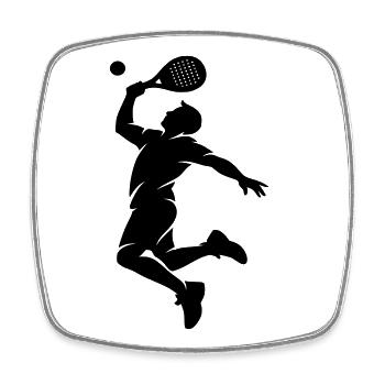 Herren-Padel-Smash - Viereckiger Kühlschrankmagnet - Weiß - Vorne