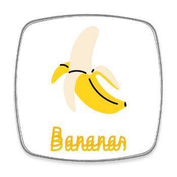 Banana Pop Art Graphic - Funny Banana Fruit Design - Square fridge magnet - white - Front