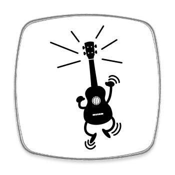 Dancing Ukulele - Square fridge magnet - white - Front