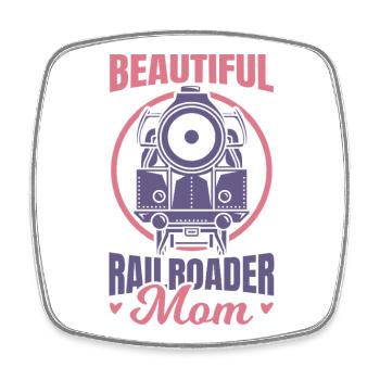 Railroad Worker Mom - Square fridge magnet - white - Front
