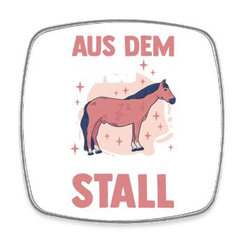 Reiten Pferdeliebhaber Reiterhof Pferde - Viereckiger Kühlschrankmagnet - Weiß - Vorne