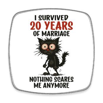 20 Wedding Anniversary Gift Man Wife Husband Wife - Square fridge magnet - white - Front