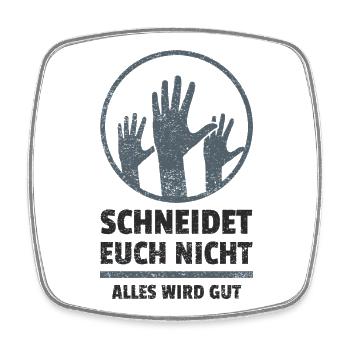 logo schneidet euch nicht - Viereckiger Kühlschrankmagnet - Weiß - Vorne