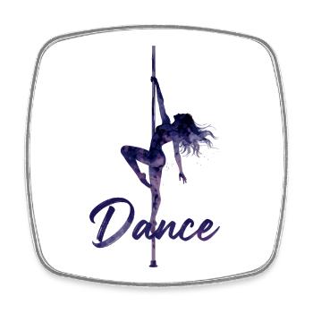 Pole Dance Silhouette – Elegant Pole Art - Square fridge magnet - white - Front