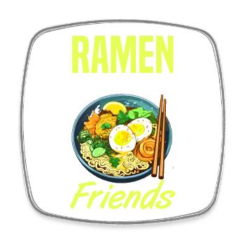 ramen is better with friends - Square fridge magnet - white - Front