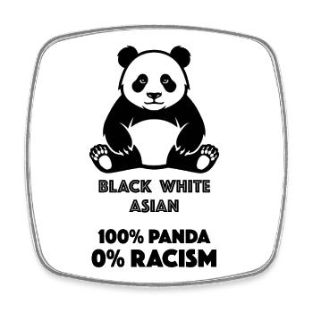Panda gegen Rassismus - Viereckiger Kühlschrankmagnet - Weiß - Vorne
