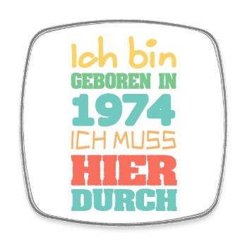 1974 - Viereckiger Kühlschrankmagnet - Weiß - Vorne