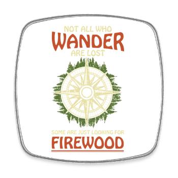 Wanderer Compass Forest Tee Outdoor-Wandern - Viereckiger Kühlschrankmagnet - Weiß - Vorne