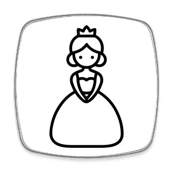 princess - Square fridge magnet - white - Front