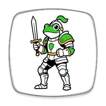 Frog Knight - Square fridge magnet - white - Front