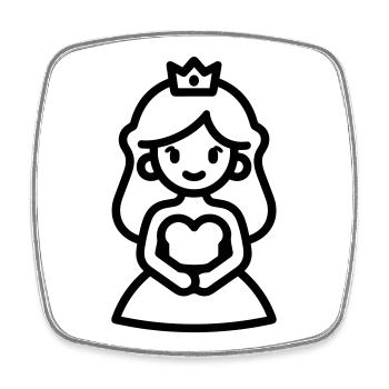 princess - Square fridge magnet - white - Front