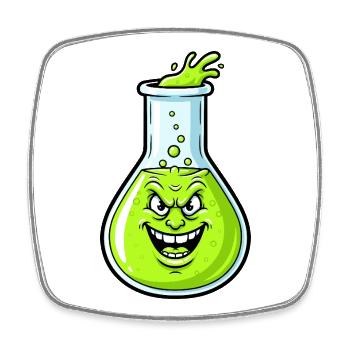 Grinning Green Potion - Square fridge magnet - white - Front