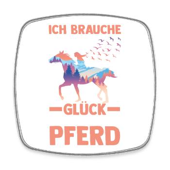 Reiten Pferdeliebhaber Reiterhof Pferde - Viereckiger Kühlschrankmagnet - Weiß - Vorne
