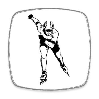 skate - Square fridge magnet - white - Front