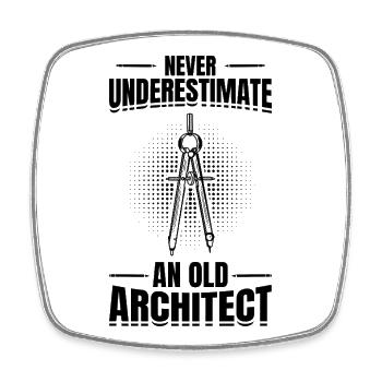 Architect grandfather - Square fridge magnet - white - Front