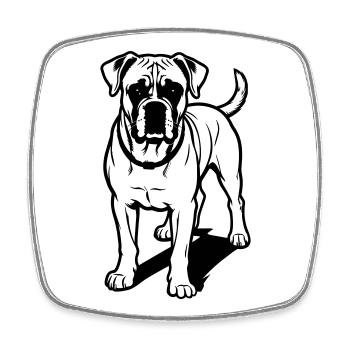 Chien boxer - Magnet carré - blanc - Devant
