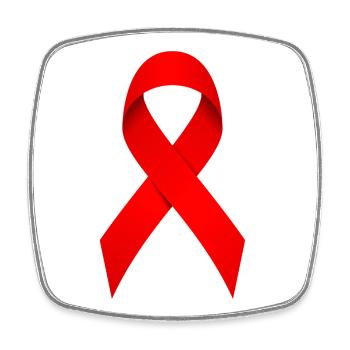 Thème de la sensibilisation au Ruban Rouge - Magnet carré - blanc - Devant