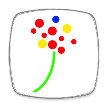 Confetti Neon Bouquet - Square fridge magnet - white - Front