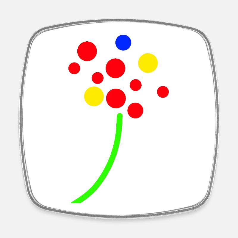 Konfetti Neon Blumenstrauß - Viereckiger Kühlschrankmagnet - Weiß