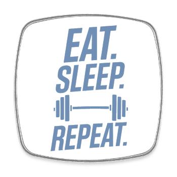 Dumbbell Weightlifting Workout Fitness Bodybuilding - Square fridge magnet - white - Front